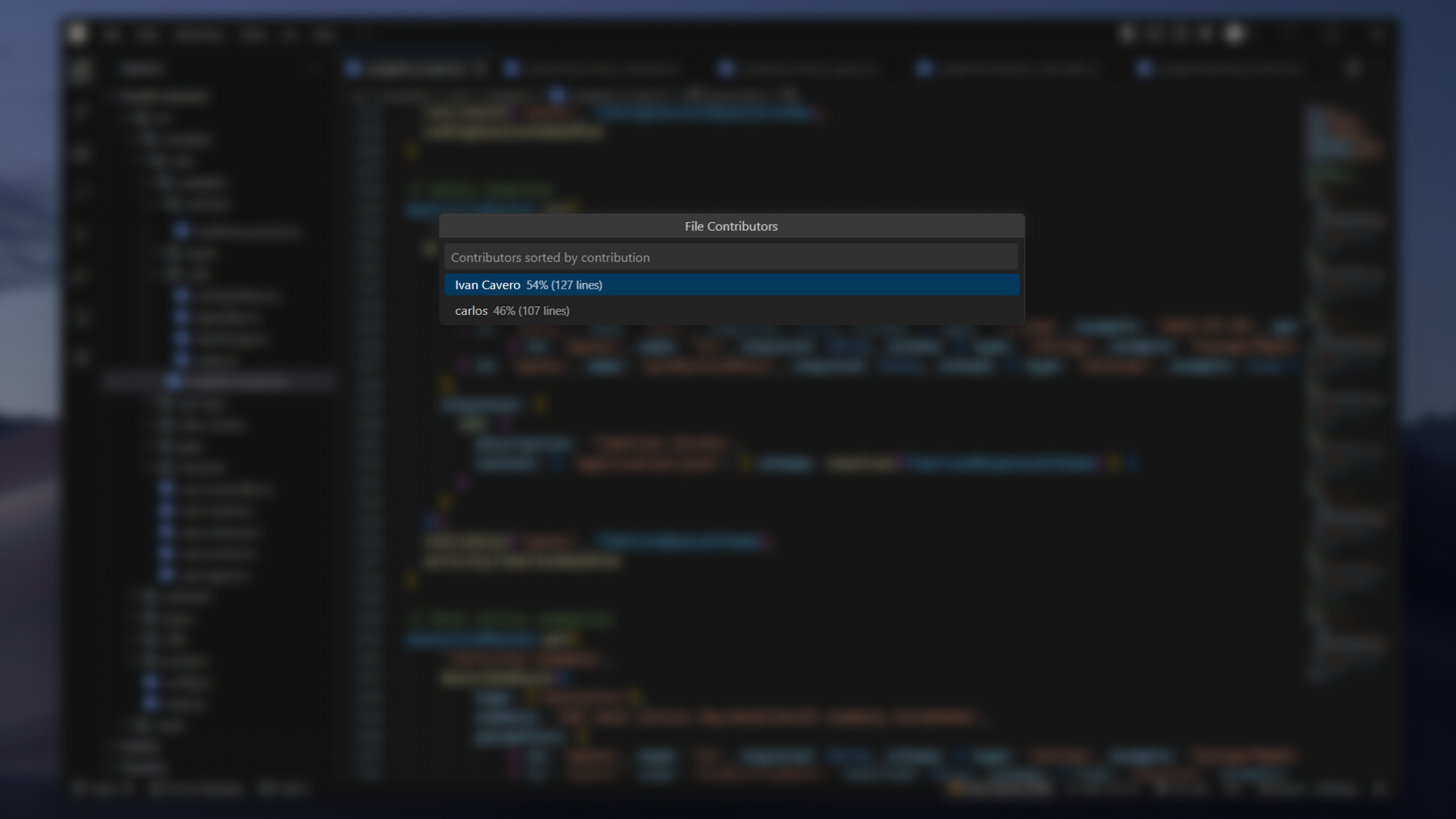 Git Flex - See the top contributor + % lines per author media 3