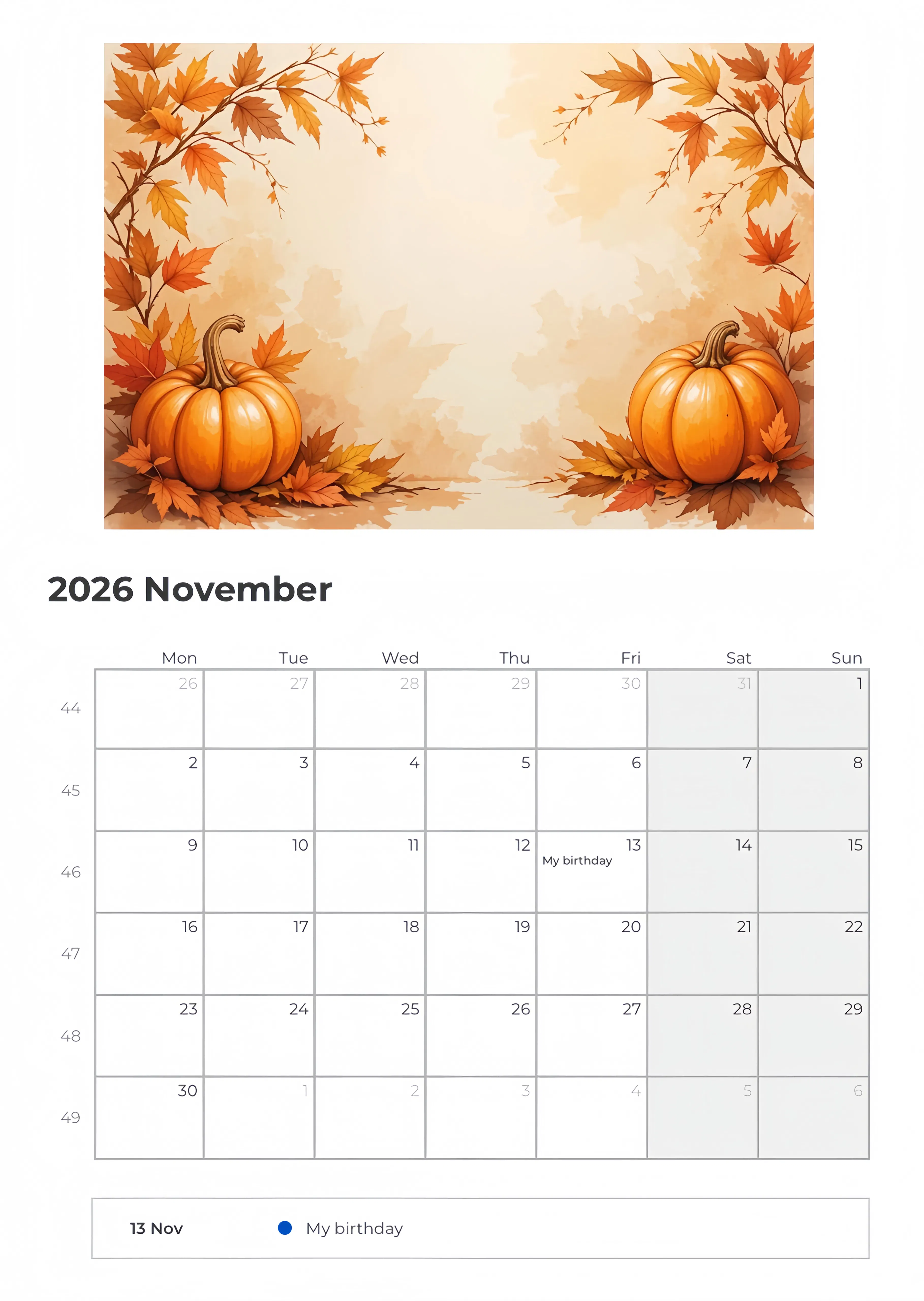 Calendar maker gallery image