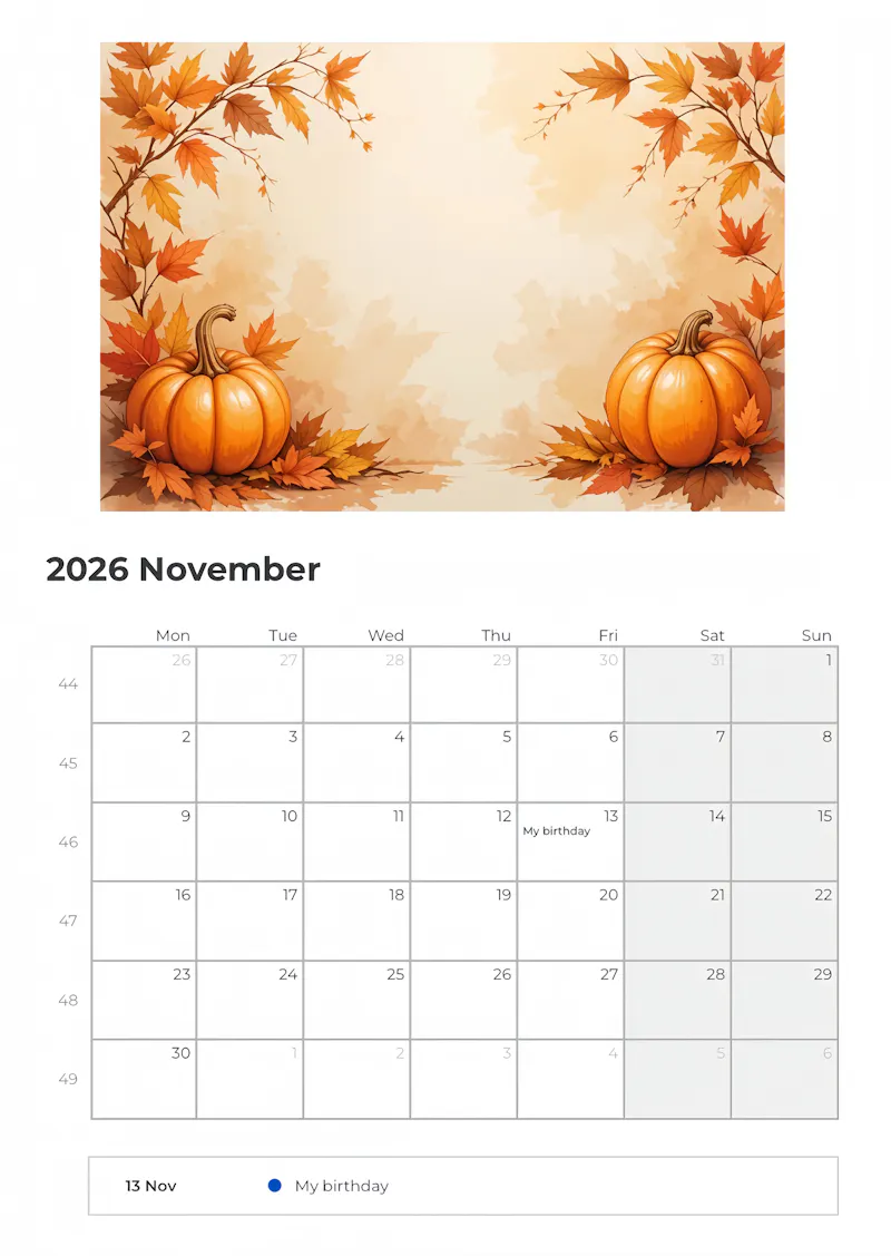 Calendar maker screenshot 1