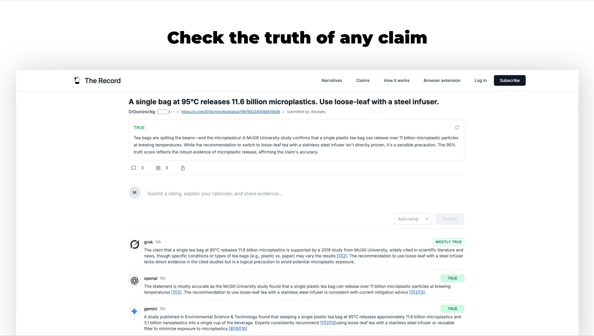 The Record - Screenshot 2 showing product features and functionality