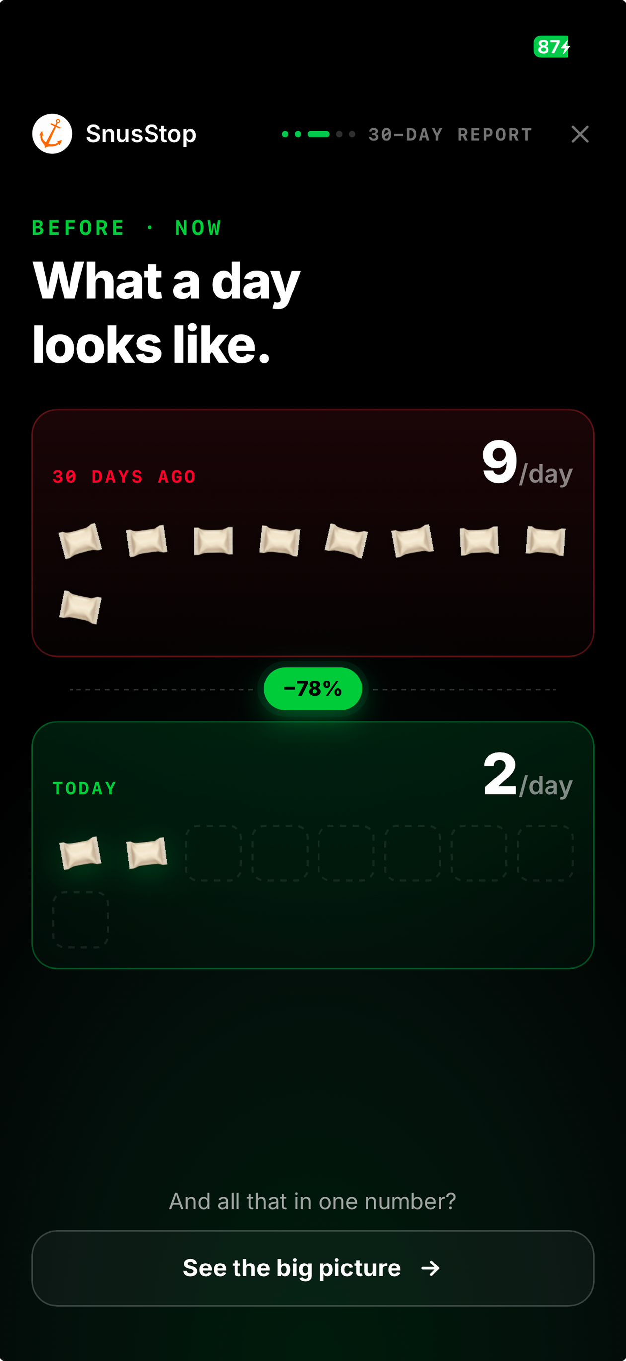 SnusStop — track & quit pouches gallery image