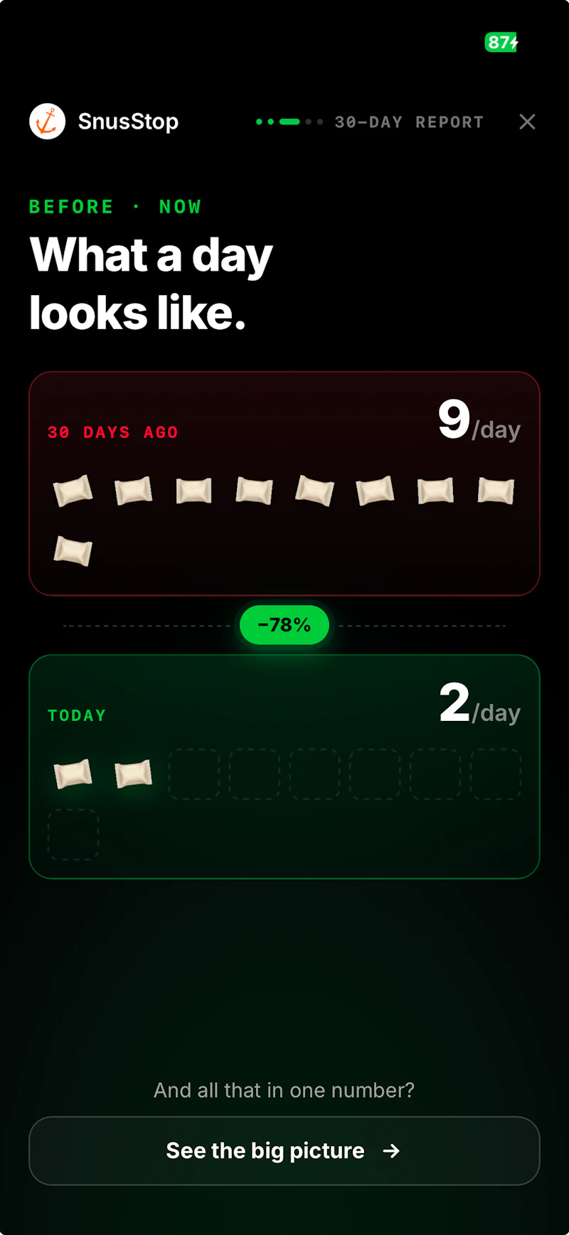 SnusStop — track & quit pouches screenshot 2