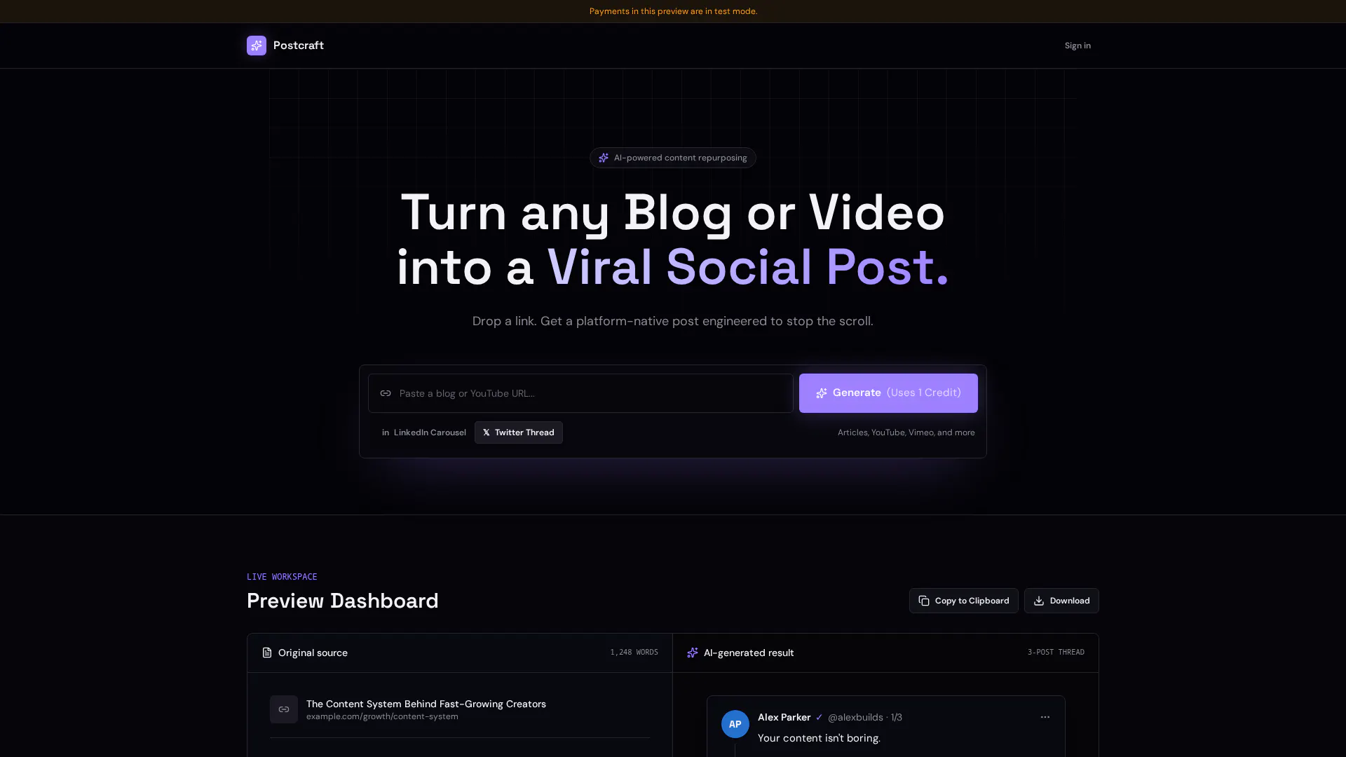 Postcraft Turn Content Into Viral Posts gallery image