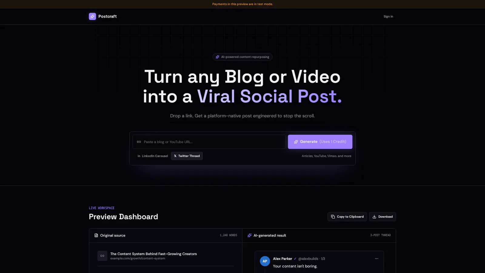 Postcraft Turn Content Into Viral Posts screenshot 2