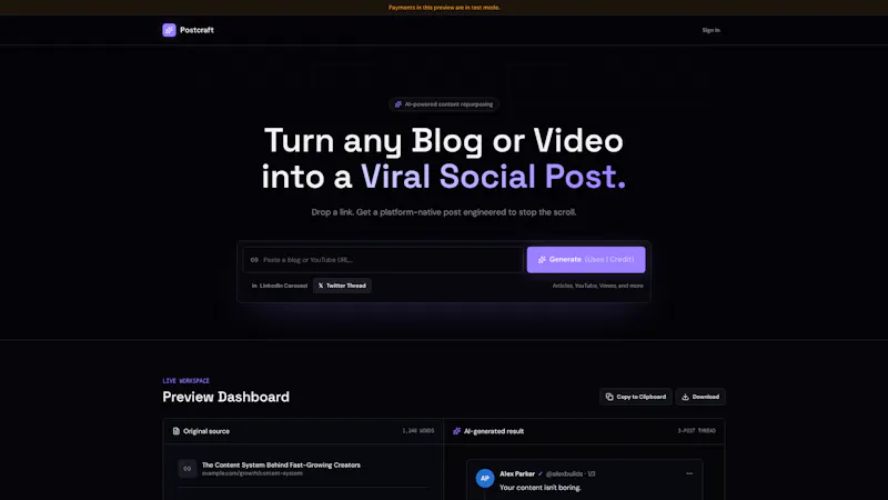 Postcraft Turn Content Into Viral Posts screenshot 2