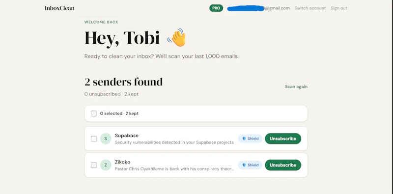 InboxClean screenshot 4