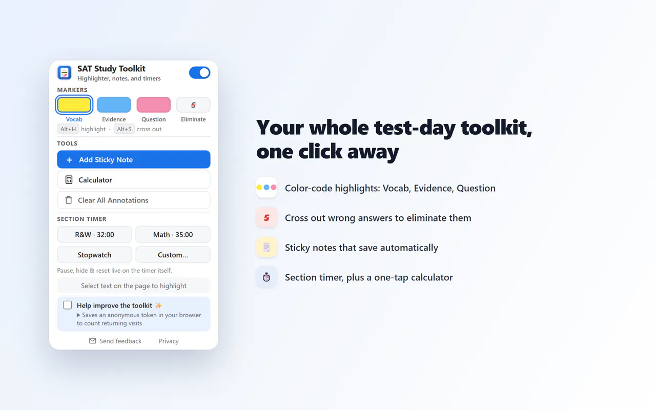 SAT Study Toolkit screenshot