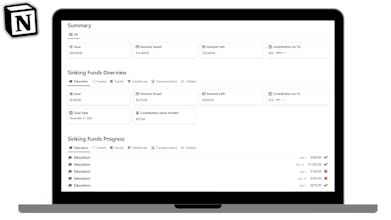 Notion Sinking Funds Tracker gallery image