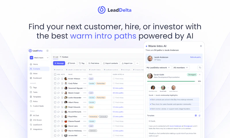 LeadDelta 5.0: AI Warm Intros + AI Inbox screenshot 3