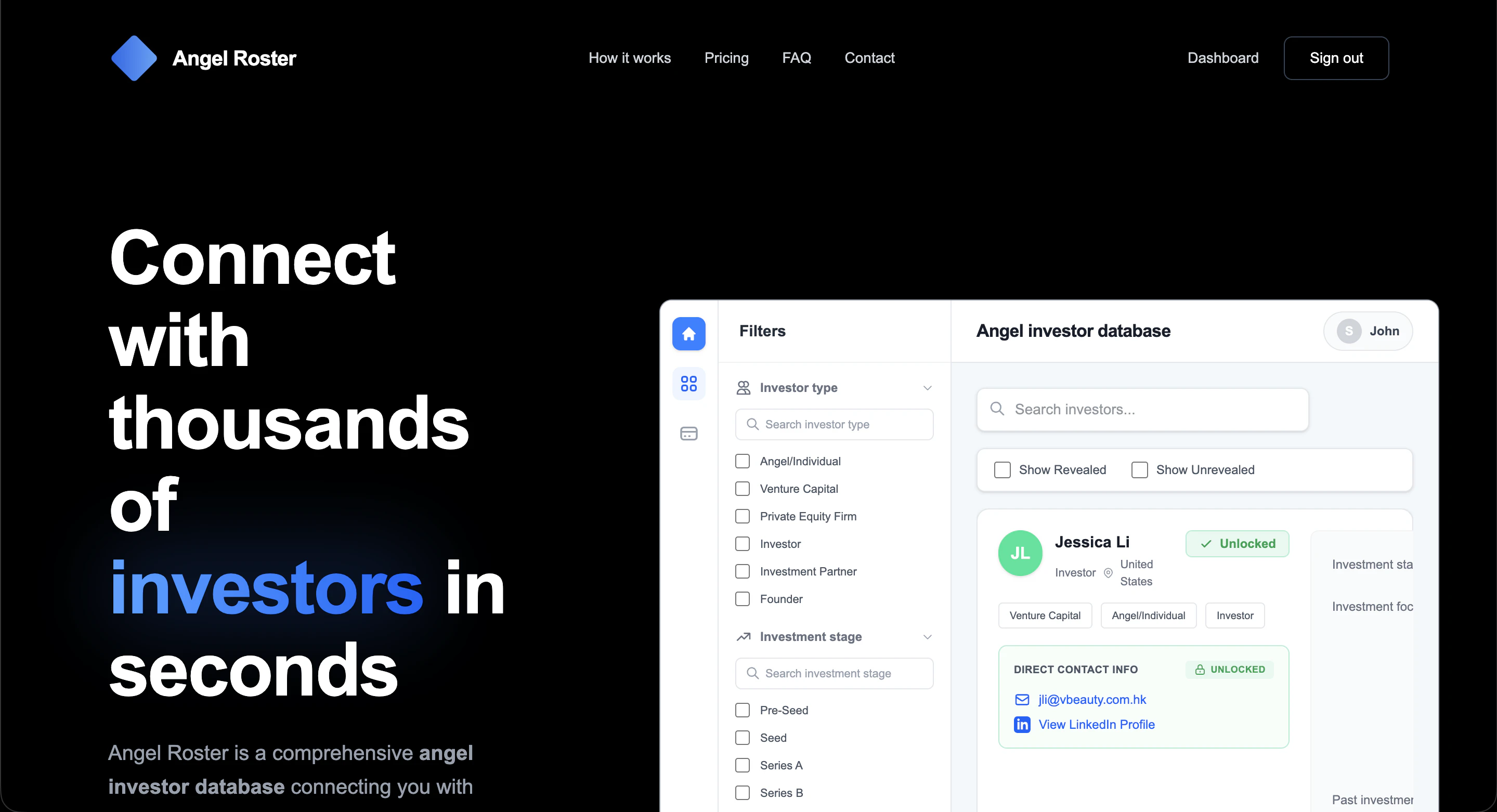 Angel Investor Database screenshot 1