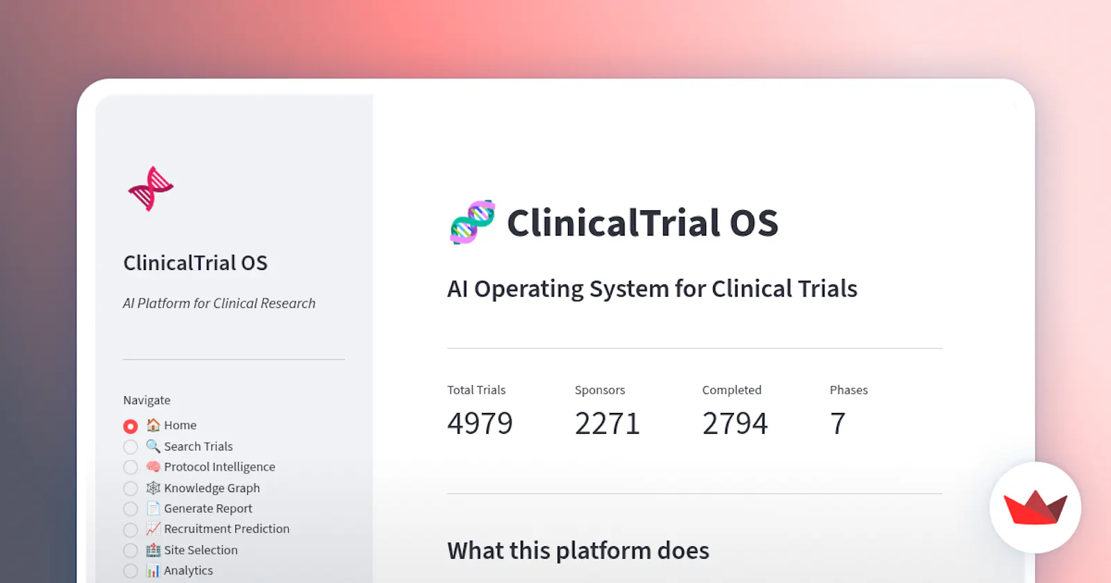 ClinicalTrial OS screenshot 1