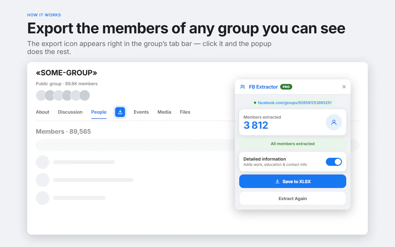 FB Extractor — Chrome Extension gallery image