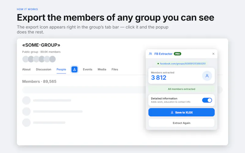 FB Extractor — Chrome Extension screenshot 3