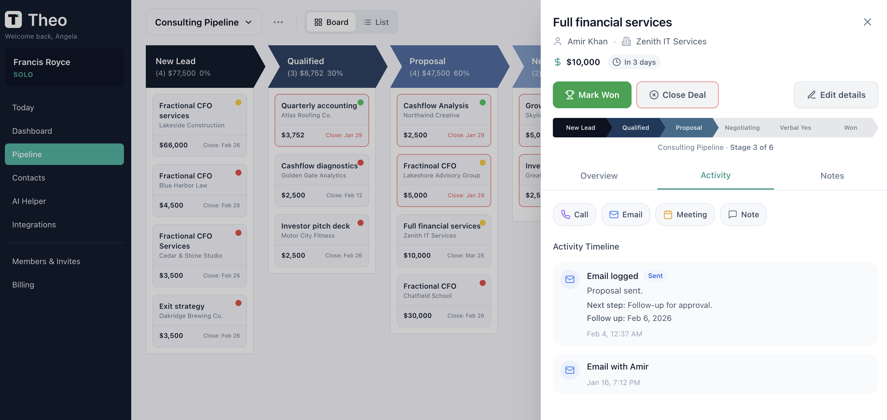 Theo - Main product screenshot demonstrating key features and user interface