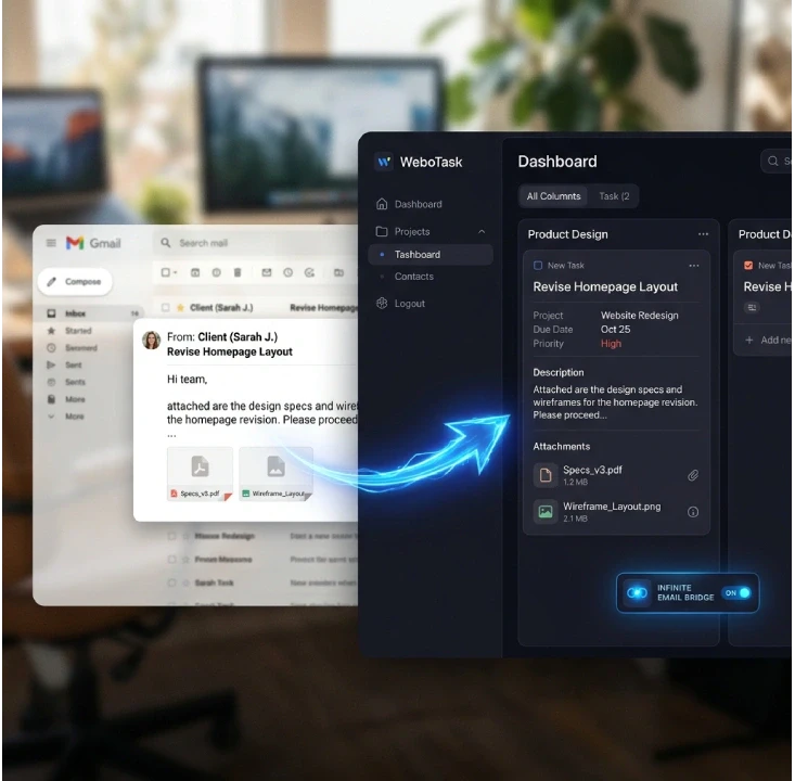 WeboTask – Email to Task & Projects screenshot 1