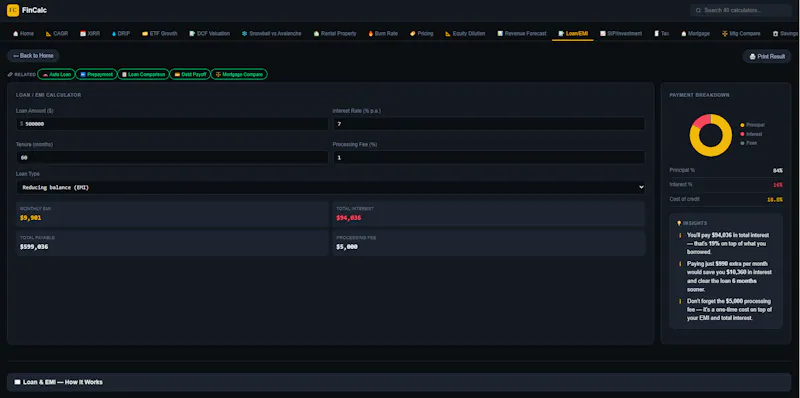 FinCalc screenshot 2