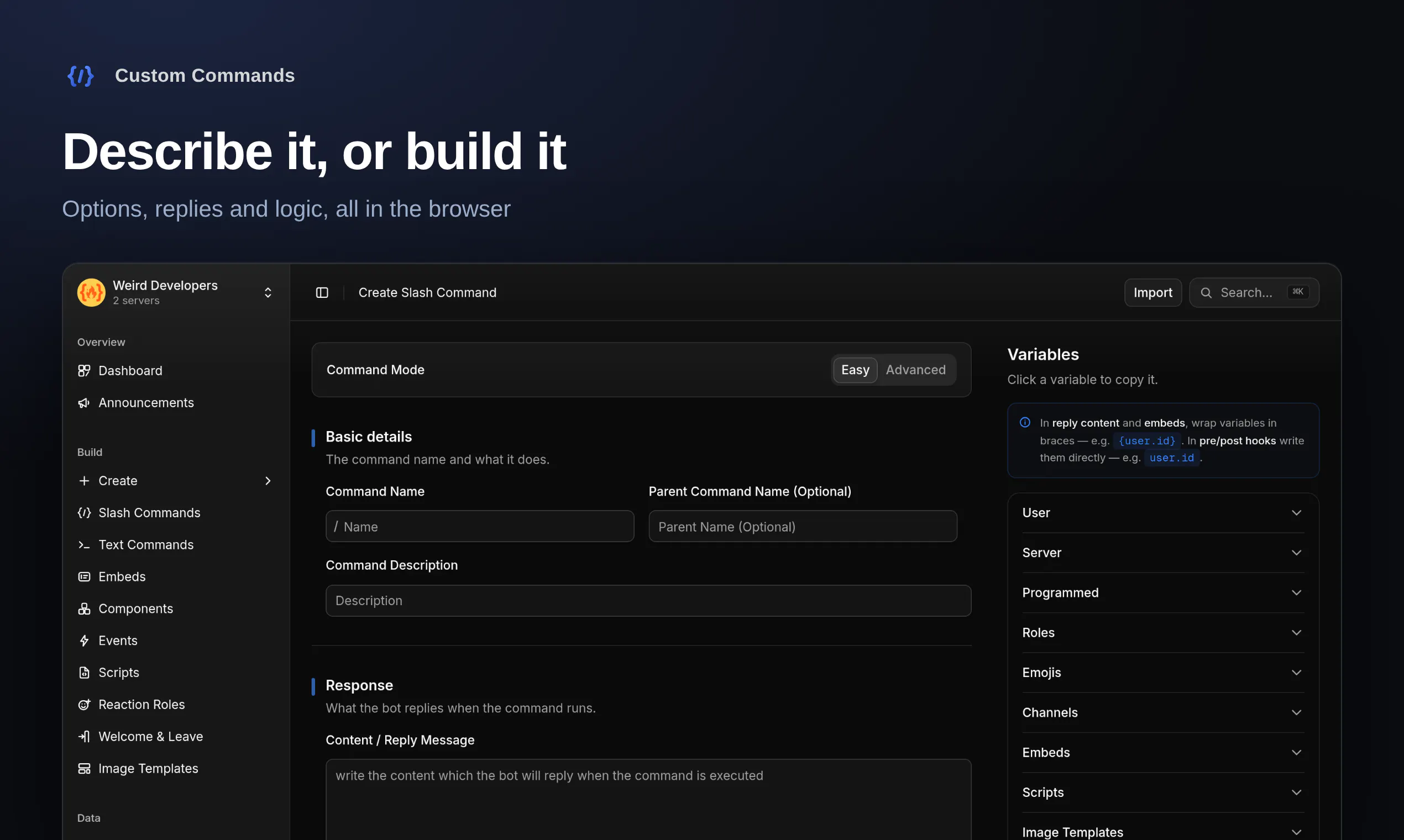 Custom Commands gallery image
