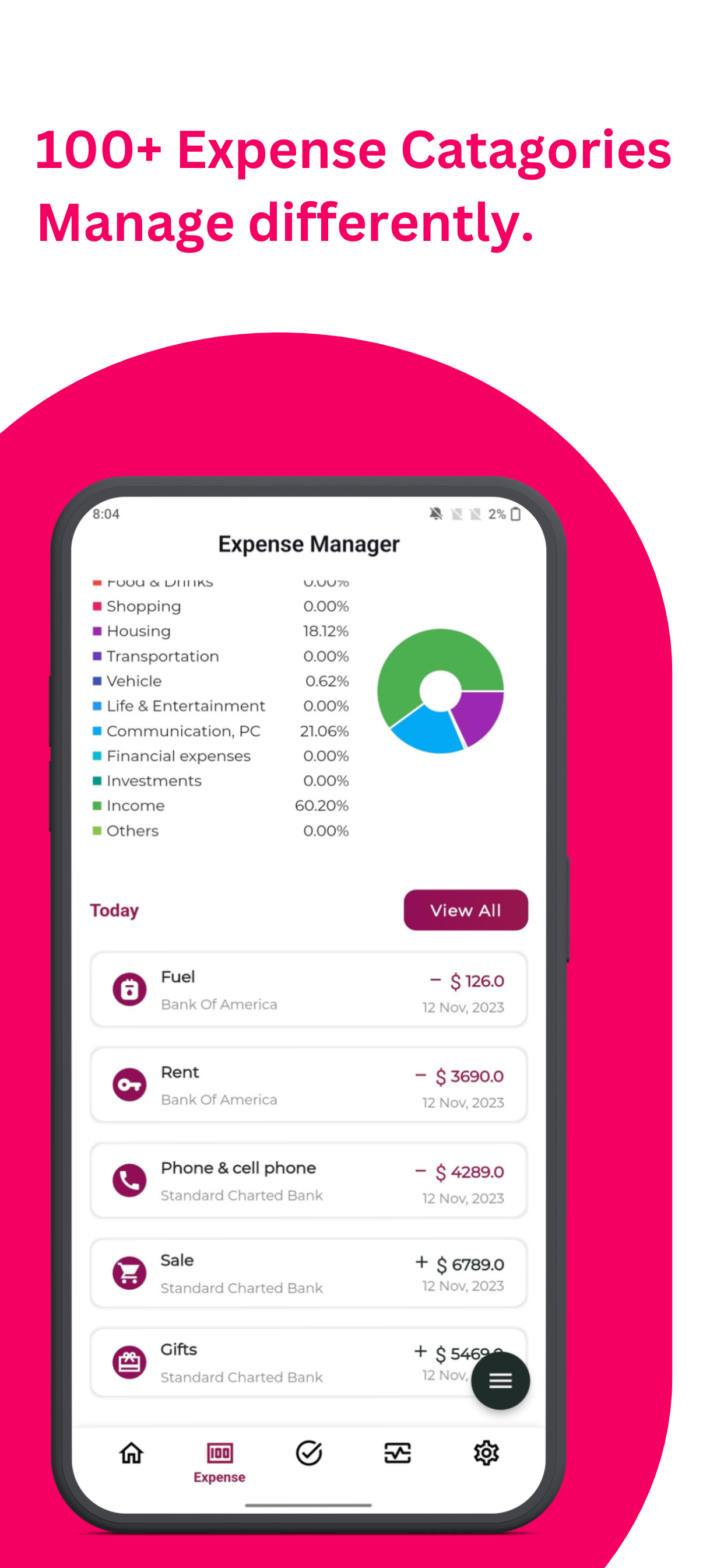 Mídia 3 de Fitfinphy: despesa de saúde e planejador