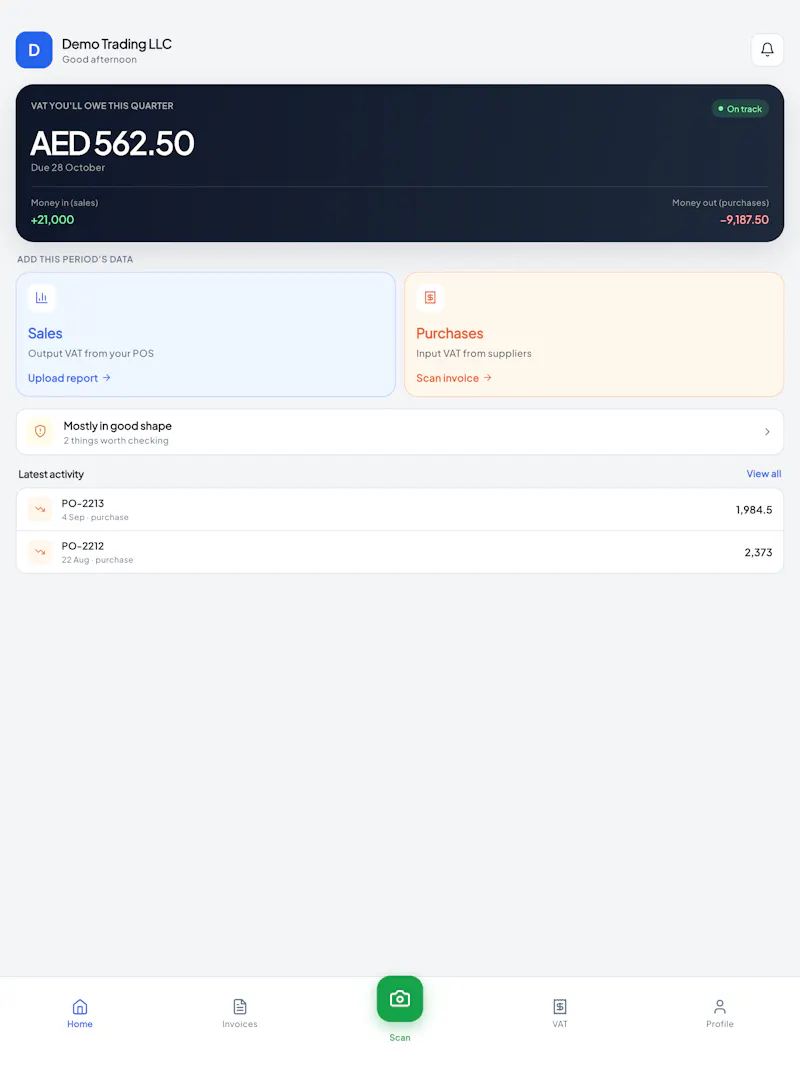 ScanVAT — UAE VAT on Autopilot screenshot 2