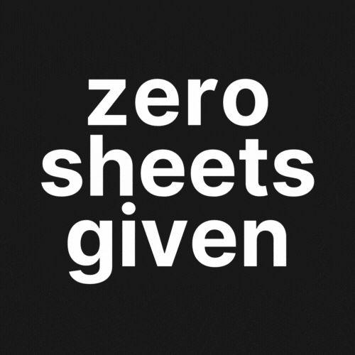 #zerosheetsgiven
