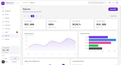 Freelance CRM Nextjs 14 React Template gallery image