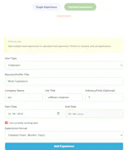 Online Work Experience Calculator gallery image