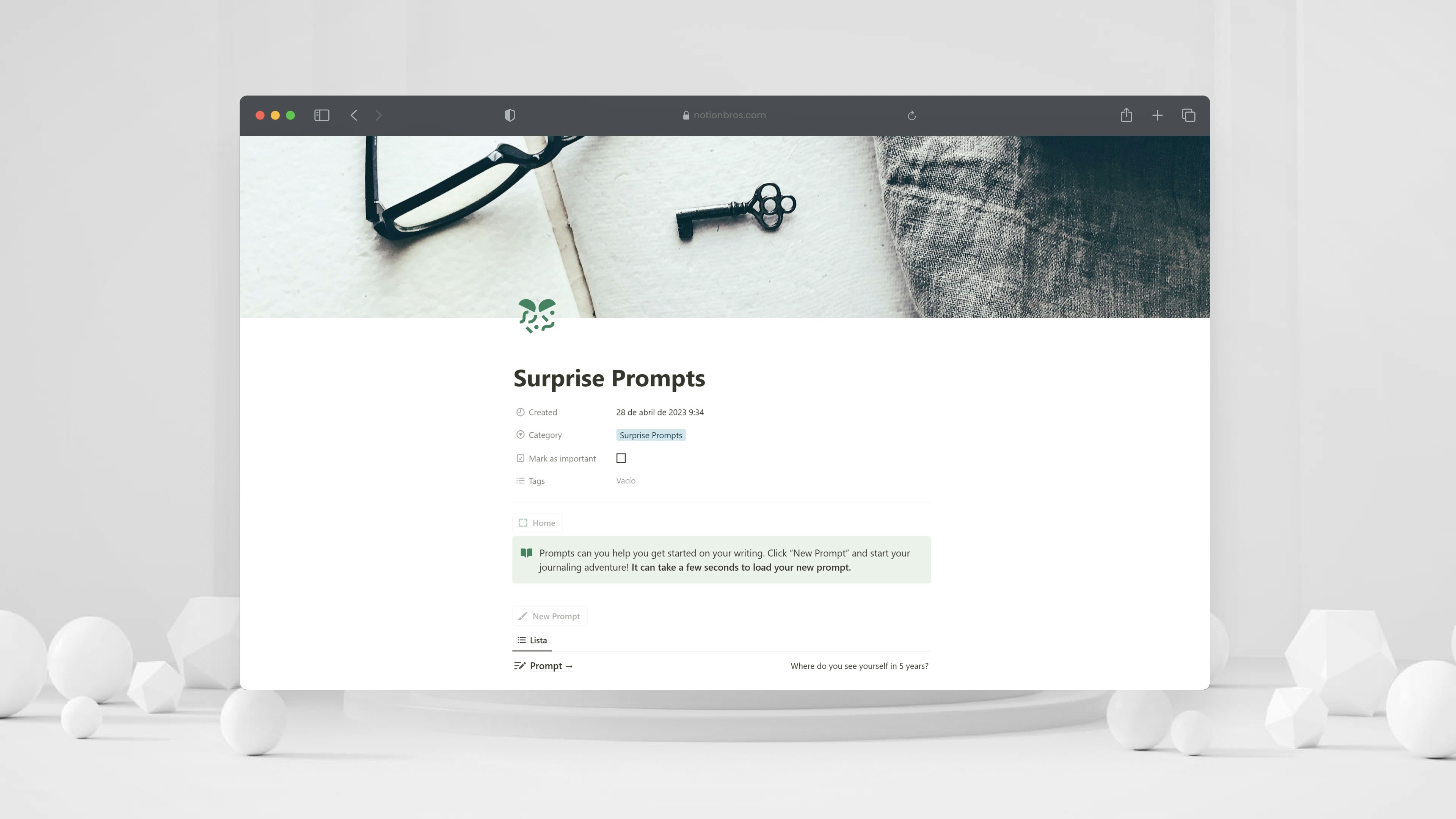 Notion Journal Template media 2