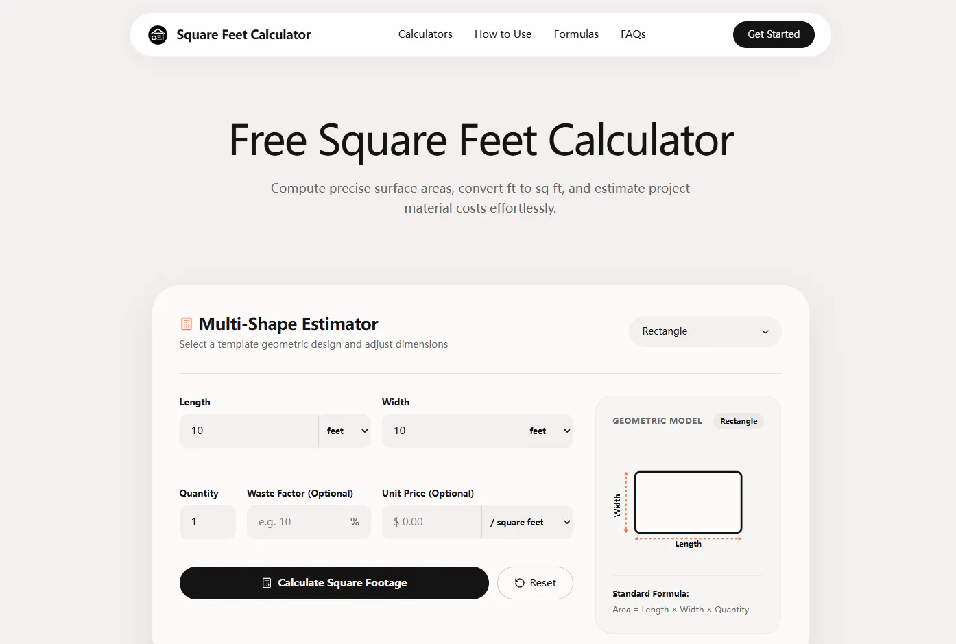 Square Feet Calculator gallery image