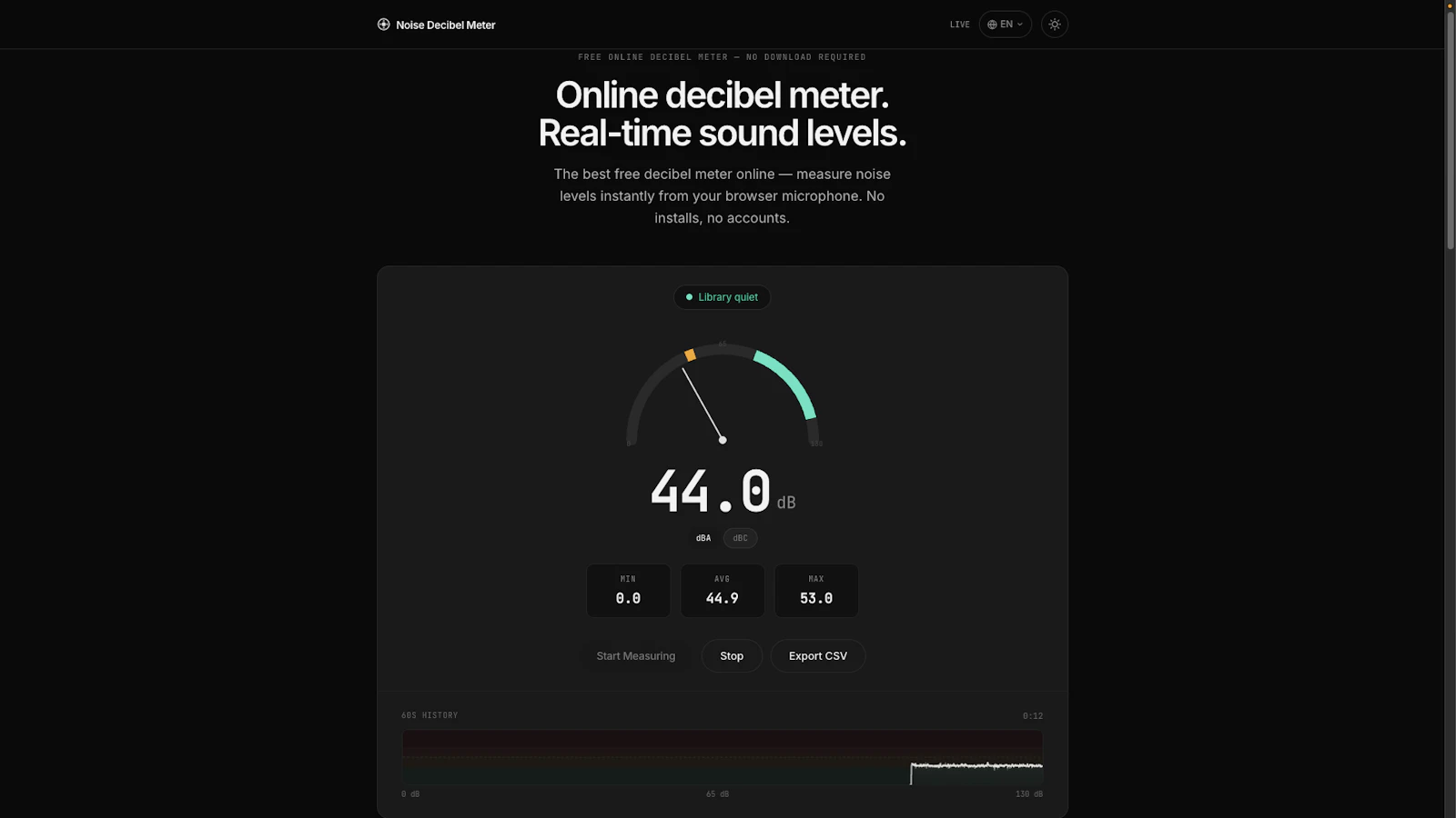 Noise Decibel Meter screenshot 1