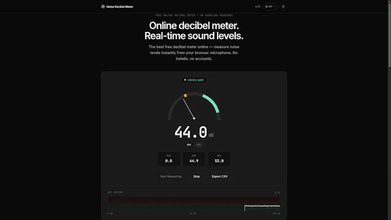 Noise Decibel Meter screenshot 1