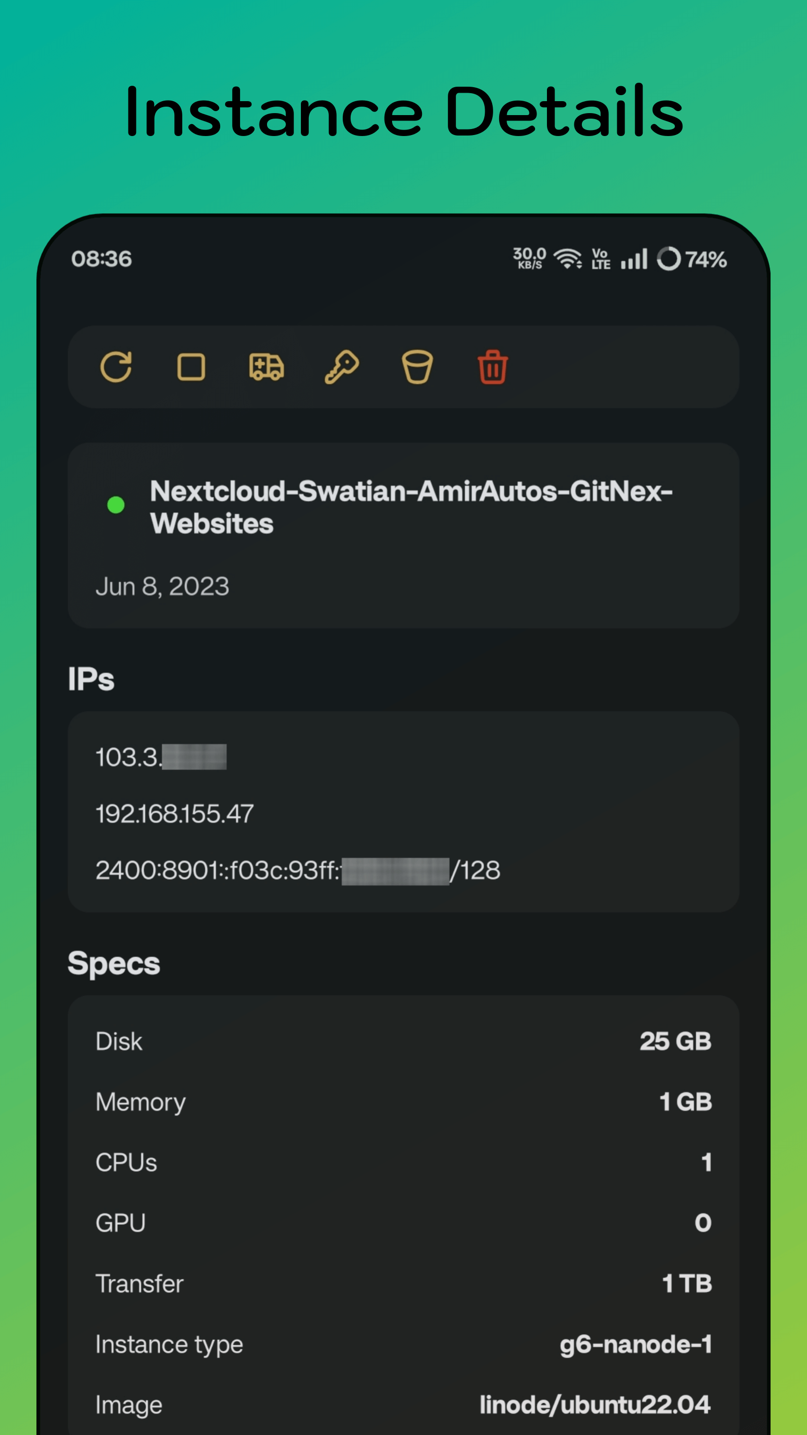 Gende - Linode雲平台的本機Android應用 media 4