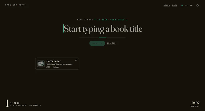 Name 100 Books screenshot 1
