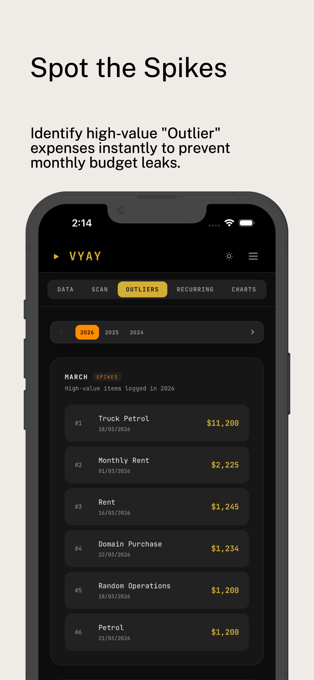 Vyay - Expense Tracker + Analytics gallery image