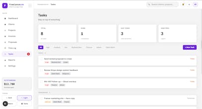 Freelance CRM Nextjs 14 React Template gallery image