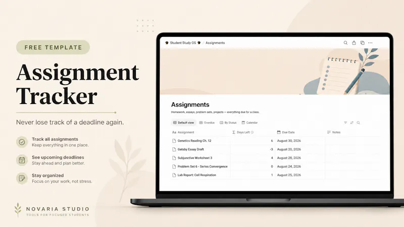 Minimal Notion Assignment Tracker screenshot 4