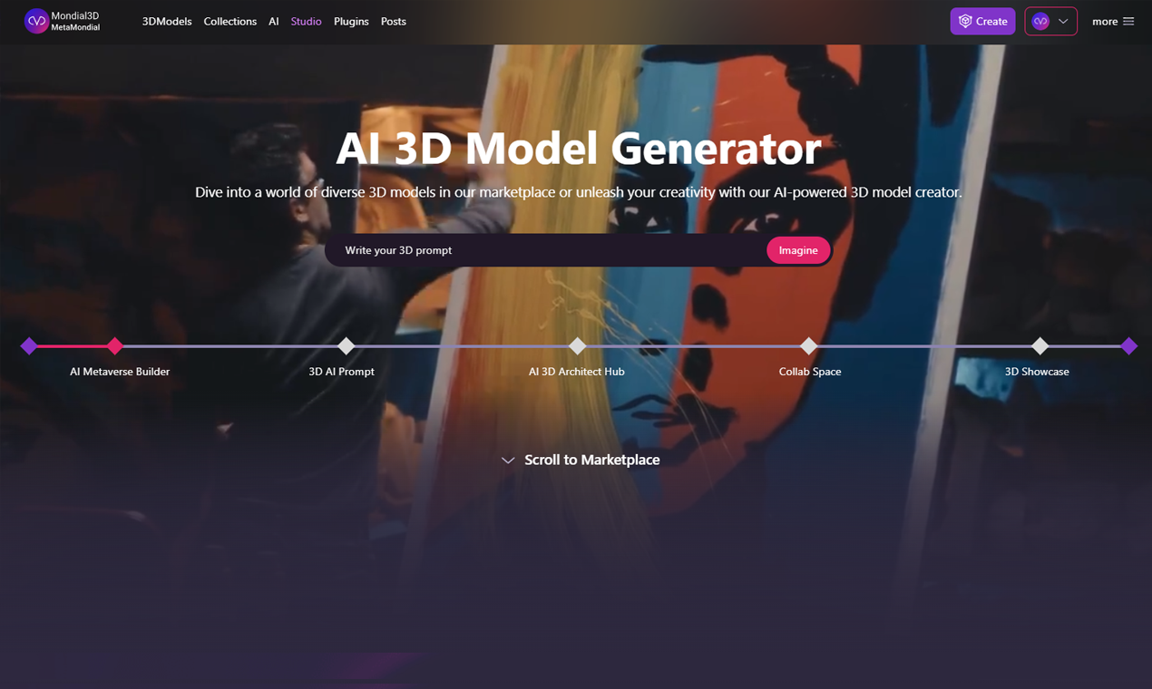 Mondial3d -AI 3D 모델 생성기 - Mondial3d : AI 파워를 가진 공예 3D 걸작 미디어 4