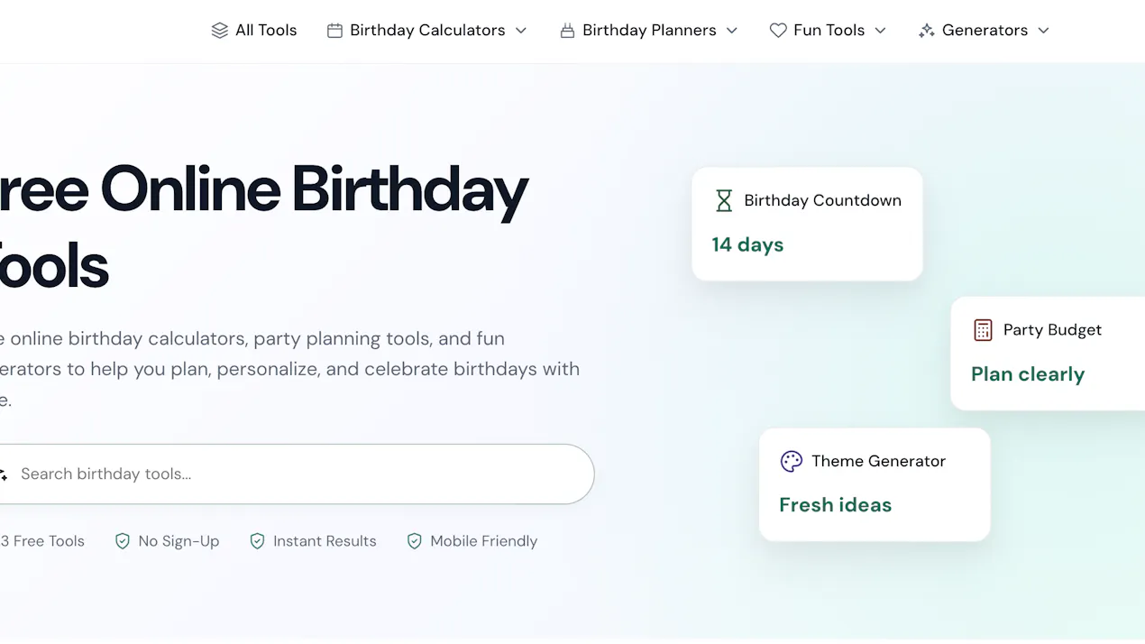 Birthday Tools product