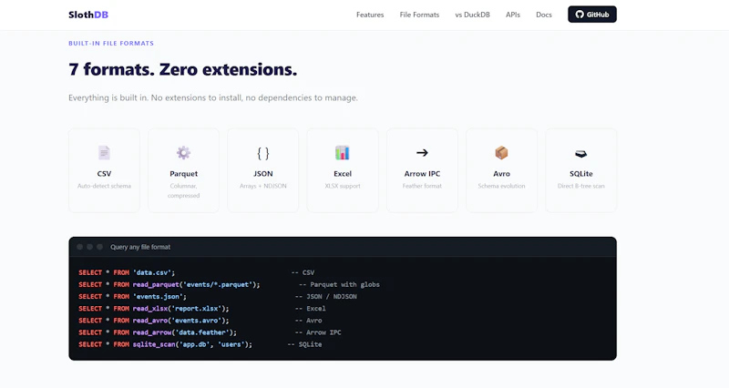 SlothDB screenshot 3