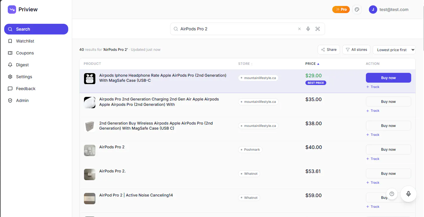 Priview - Every store price. One search gallery image