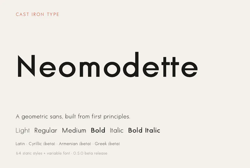 Neomodette by Cast Iron Type screenshot 2