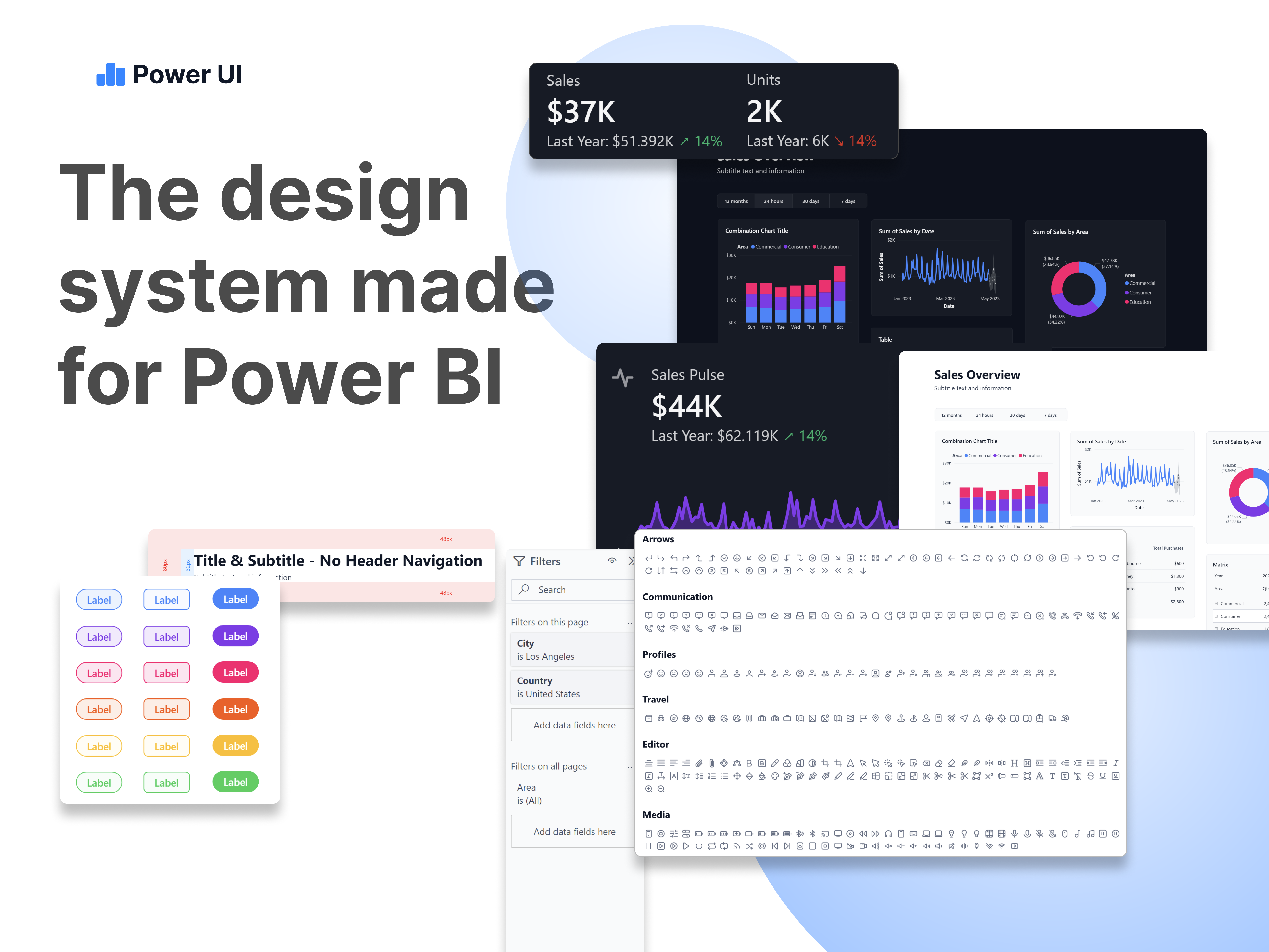 Güç kullanıcı arayüzü - Power Bi için Tasarım Sistemi medya 1