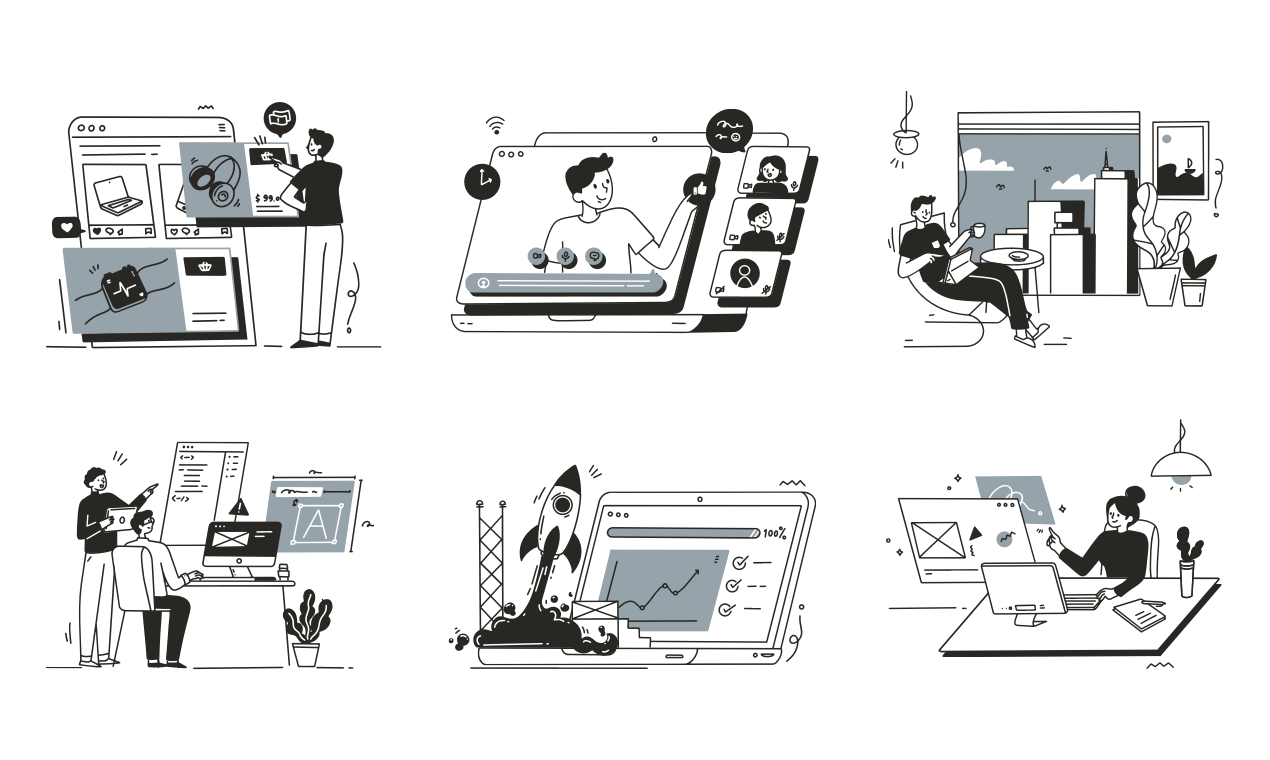 oi-oi hand-drawn illustrations gallery image