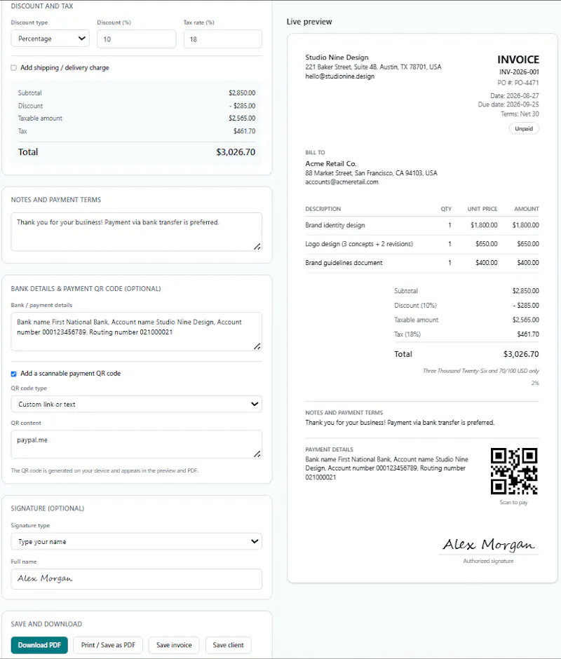 Invoshi screenshot 4