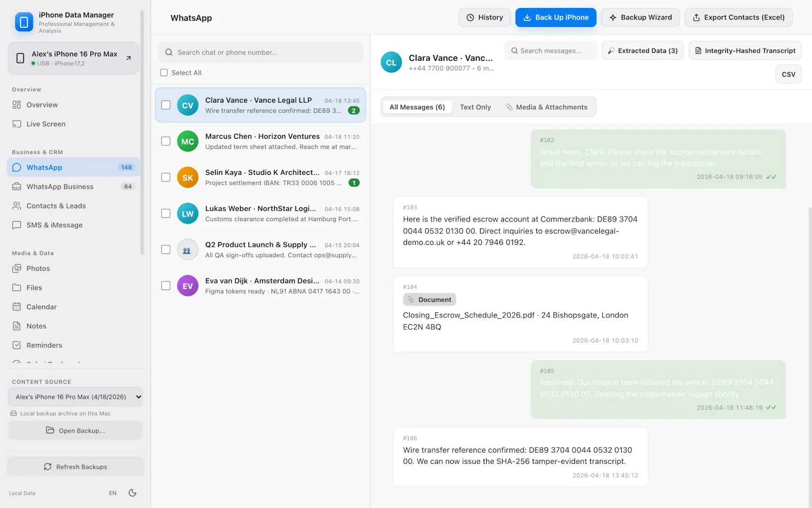 iPhone Data Manager screenshot 4