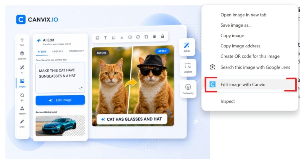 Edit Image with Canvix Chrome Extention gallery image