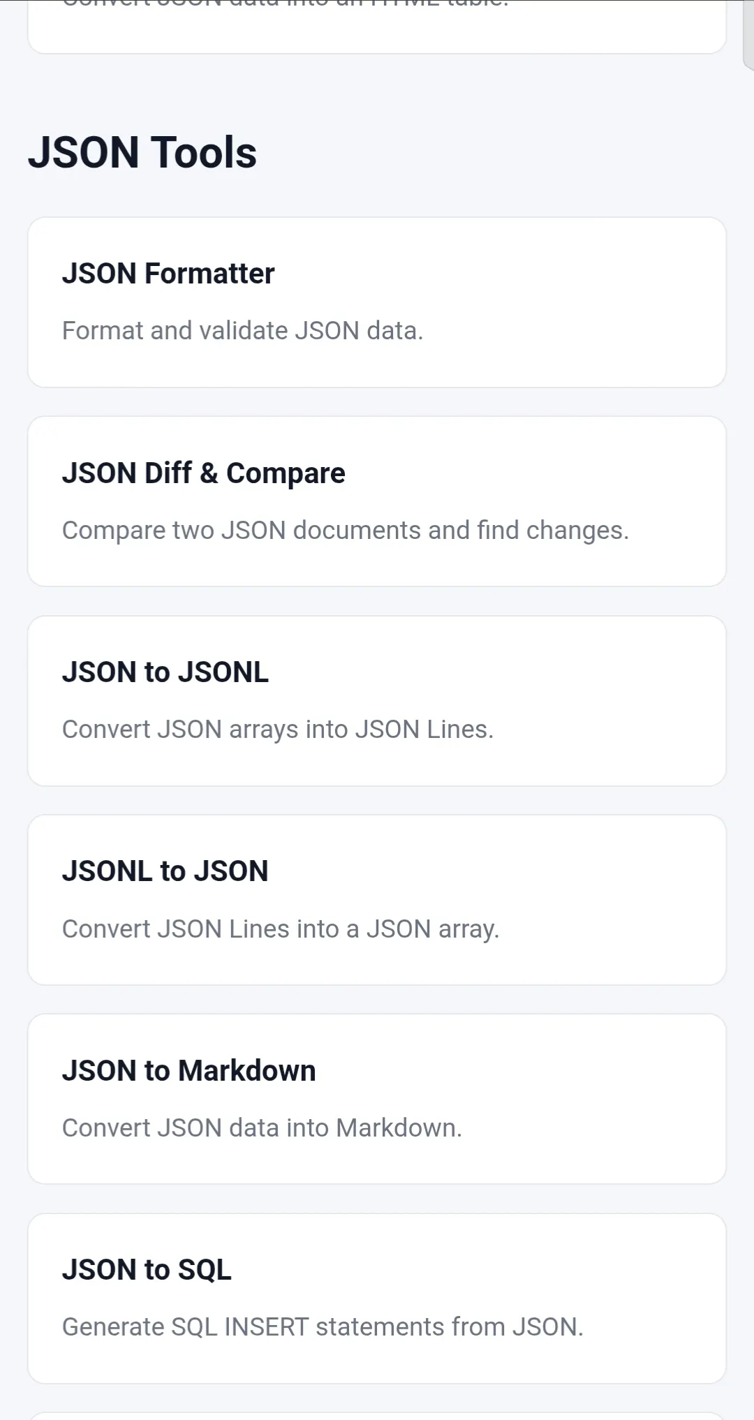 CSV & JSON Developer Tools gallery image