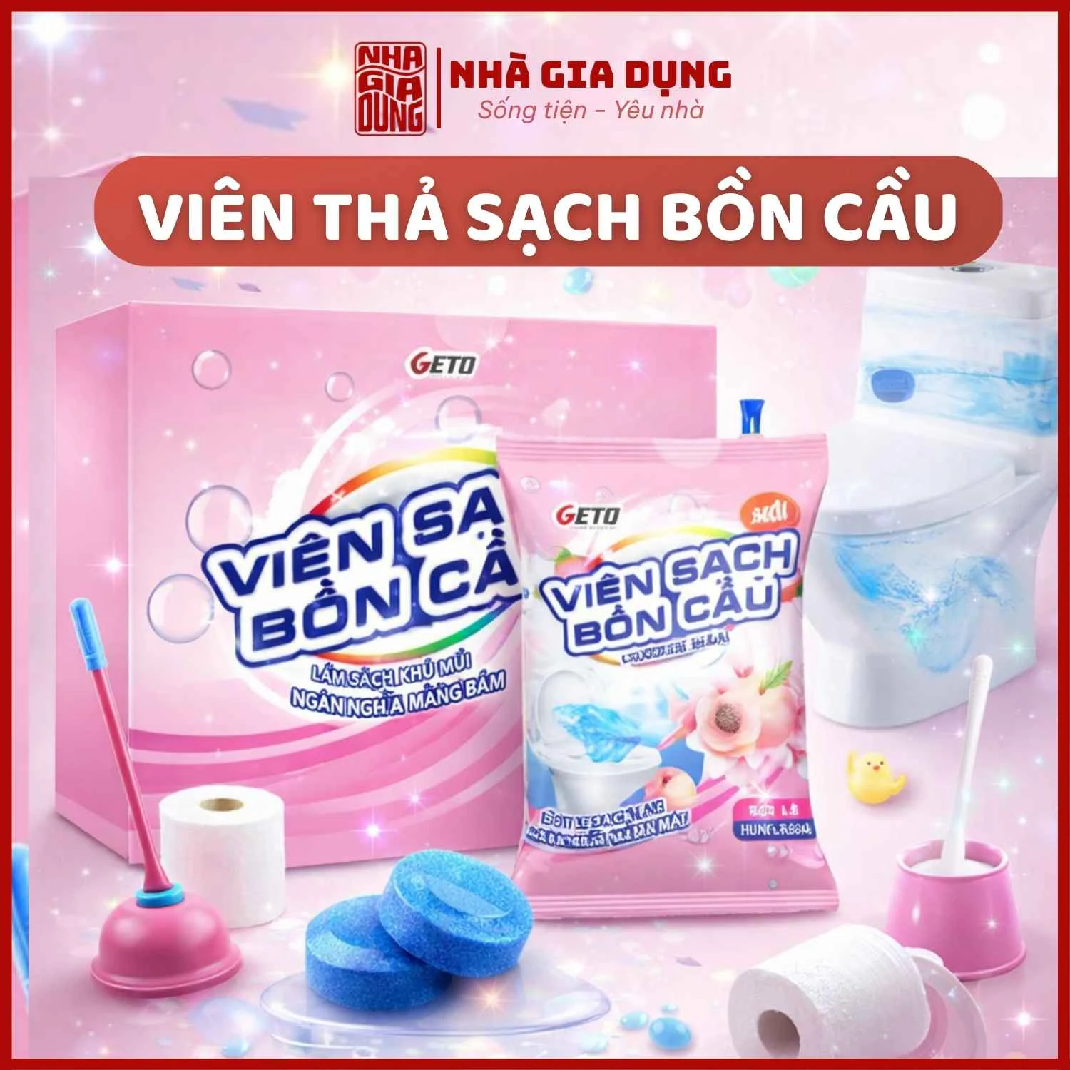 Viên Thả Bồn Cầu Sạch Khuẩn,Thơm Mát