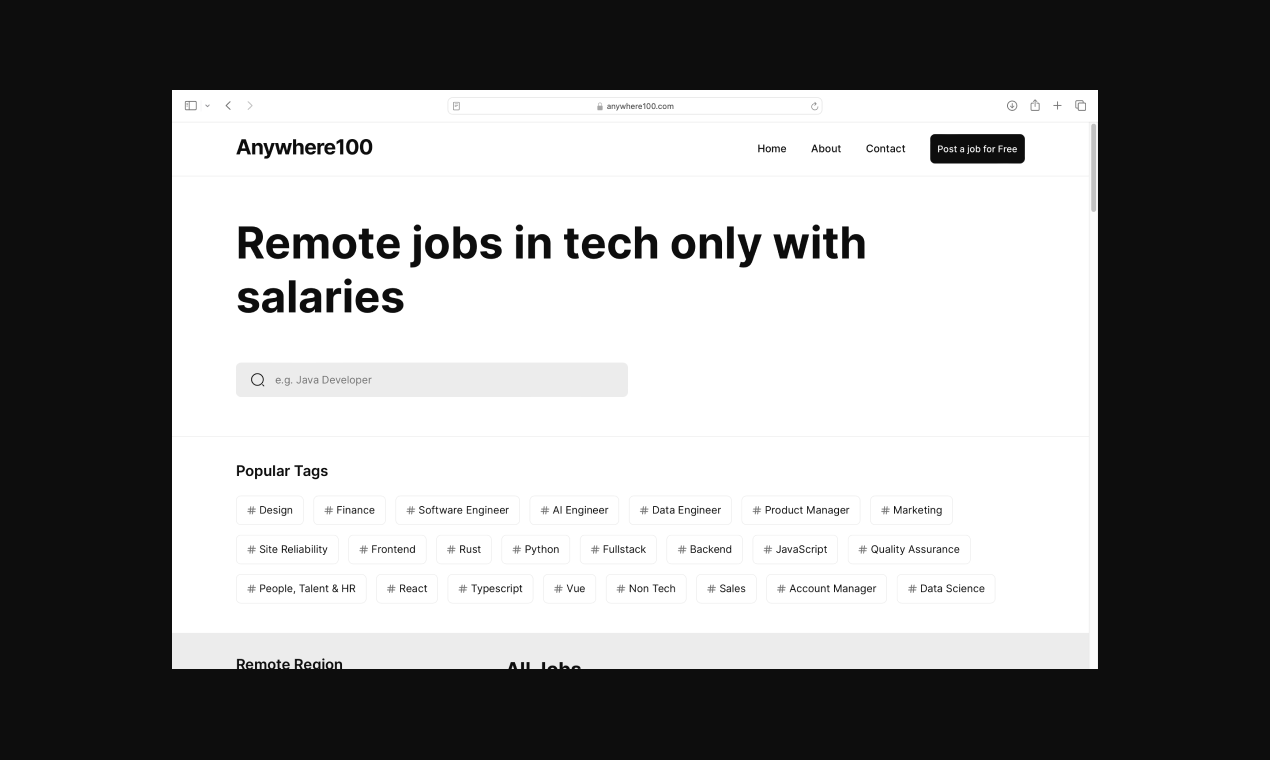 Anywhere100.com - 급여로 만 기술로 원격 작업을 확인했습니다 미디어 3