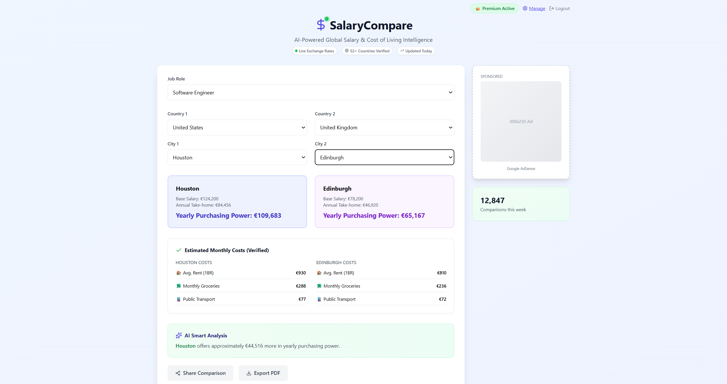 SalaryCompare - Screenshot 2 showing product features and functionality