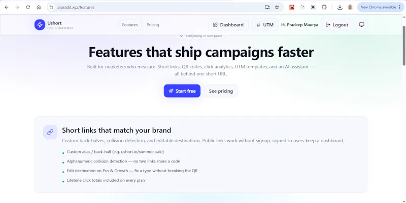 Ushort URL Shortener screenshot 3